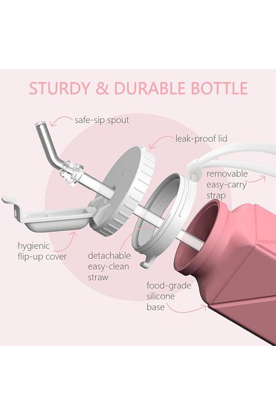 Generic 1Pcs Collapsible Water Bottles, Silicone Foldable Portable Water Bottle 610ml, Lightweight Reusable
