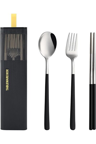 KASTWAVE Travel cutlery set, 18/8 Stainless Steel 4pcs Portable Camp Reusable...