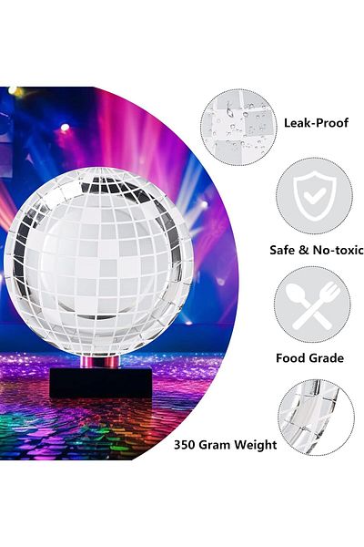 Generic Tazweeq 25 Pieces Disco Plates,70's Silver Disco Ball Plates Party Supplies,Disposable Paper Plates