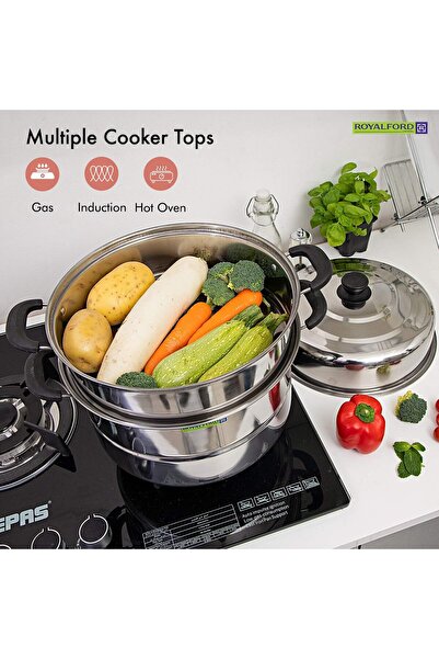 ROYALFORD 3-Layer 9L Stainless Steel Steamer Pot