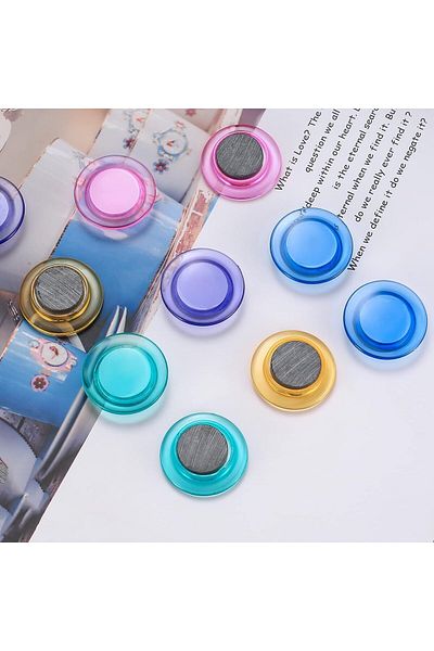 Generic TERRIFI 30pcs Whiteboard Magnets, Round Notice Board Planning color Refrigerator Magnets, 30 mm Pla