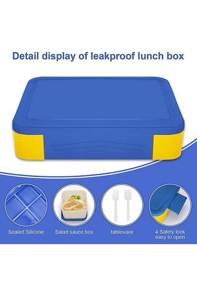 Generic PAHOO Bento Box for Adult Kids, Stylish Teens Adult Lunch Box Containers With 5 Compartments, Sauce