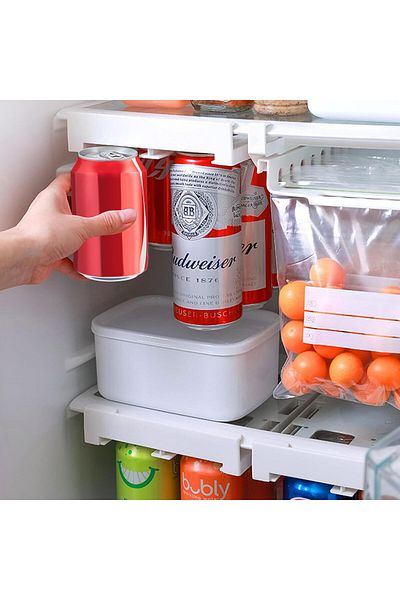 Generic VAODO 2 Pack Soda Can Organizer, Hanging Beverage Soda Can Dispenser for Refrigerator, Double-Row C