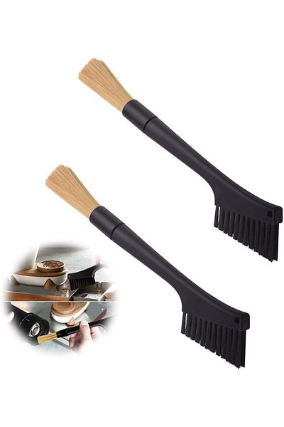 Generic SYOSI Coffee Grinder Cleaning Brush with Two Head Coffee Grinder Brush Dusting Espresso Grinder Cle