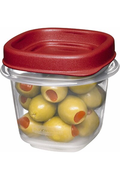 RUBBERMAID FOOD STORAGE CONTAINERS WITH EASY-FIND LIDS RUBY RED 0.5 CUP 2-PK.