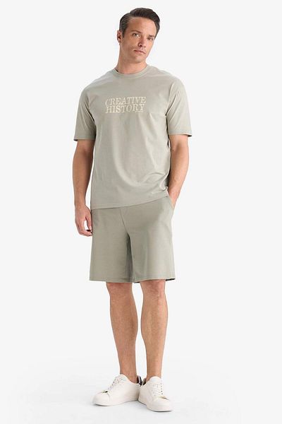 DeFacto 100% Cotton Regular Fit Crew Neck Printed Short Sleeve T-Shirt E3780Ax25Sm