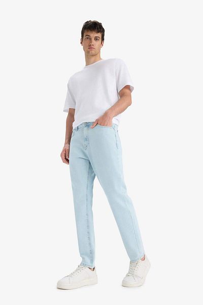 DeFacto 100% βαμβακερό 90's Slim Fit Skinny Fit Ψηλόμεσο Στενό Παντελόνι Jean E7281ax25sm