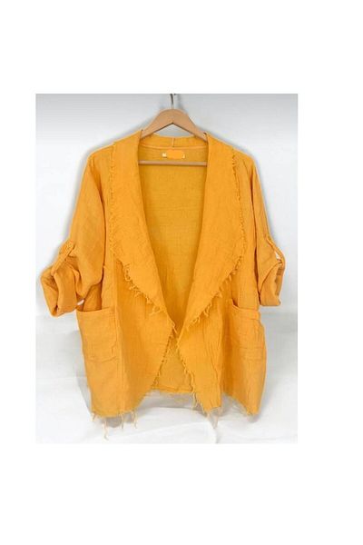 Bii alışveriş Seasonal Muslin Fabric Tassel Stitched Jacket