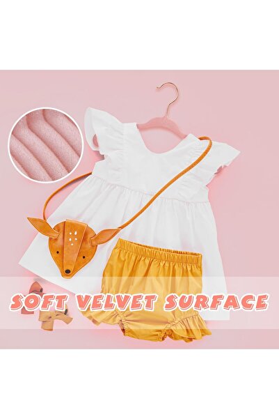 Generic ManGotree Velvet Kids Hangers, 360° Swivel Rose-Gold Hook, Non-Slip, Pack of 15 (28 cm, Light Pink)