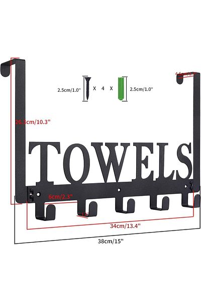 Generic ALMEKAQUZ 2Pack Towel Hooks for Bathroom Over the Door Hooks Wall Mount Rack Holder, Heavy Duty Rob