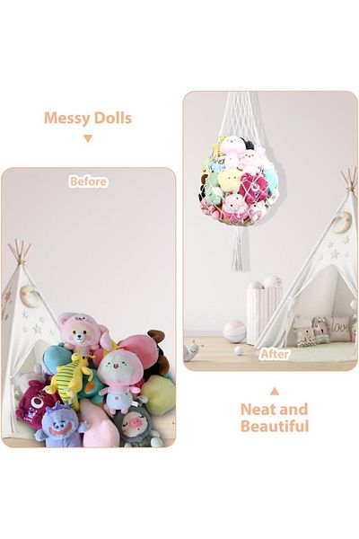 Generic Stuffed Animal Storage Hammock or Net, Large Toy Hammock Net for Stuffed Animals Corner, Cute Hangi