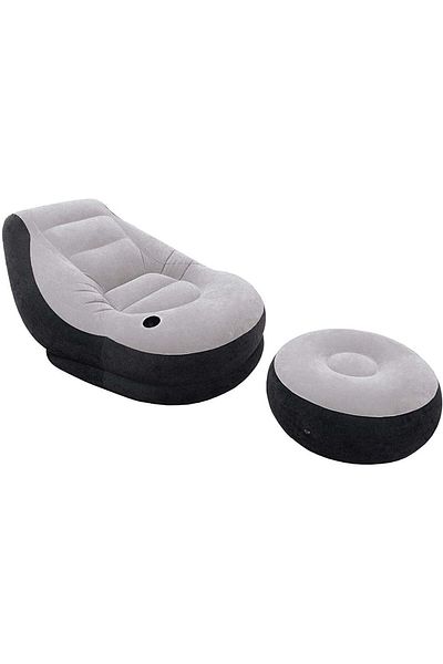 Generic Intex 68564 Comfortable Inflatable Long Seat with Footrest with Air Blower