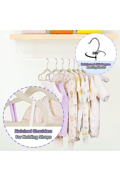 Generic ALMEKAQUZ 20 Pack Baby Velvet Hangers, Non-Slip Baby Clothes Hangers with Strong & Durable Hook, Sp
