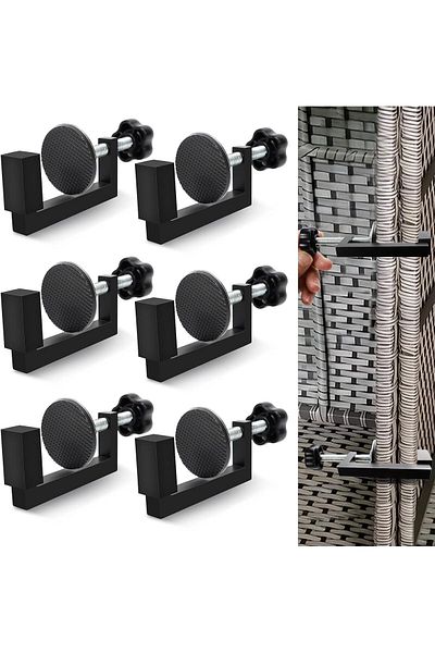 Generic ALMEKAQUZ 6PCS 2.17in Outdoor Patio Furniture Clips,Adjustable Sectional Couch Sofa Funiture Clamps