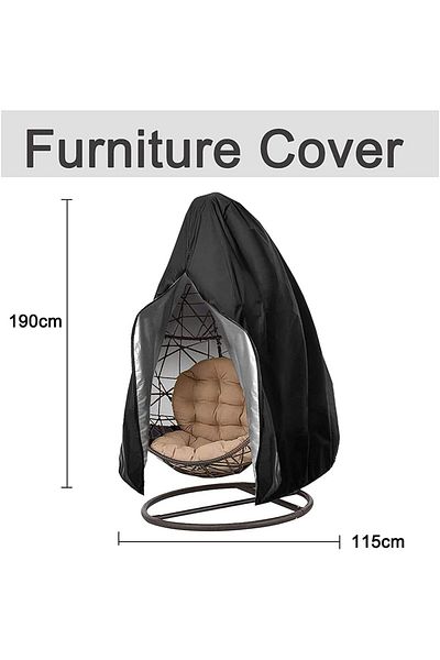 Generic Durable Waterproof Patio Egg Chair Covers with Zipper,Large Wicker Egg Swing Chair Covers,210D Oxfo