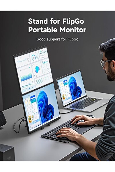 jsaux Portable Stand for 13.5" and 15.6" FlipGo Portable Monitors, Black