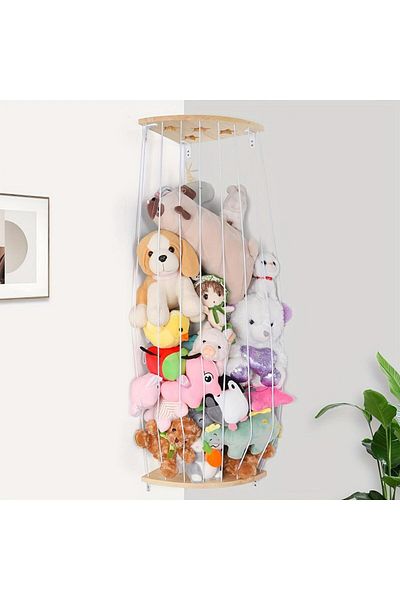 Generic Wall shelves for kids toys, Corner Stuffed Animal Storage Organizer, Adjustable Length Wooden Toy S