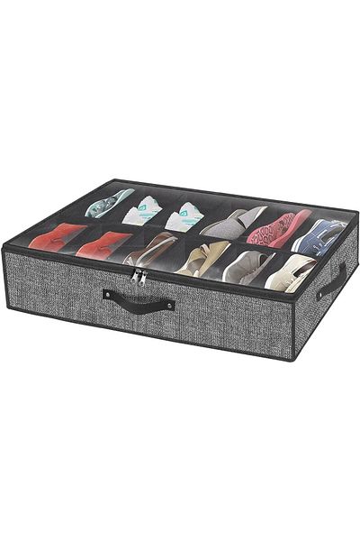 Generic Idrese 1PCS Shoe Organizer Under Bed, Shoes Storage Containers Box (Fit 12 Pairs) with Sturdy and B
