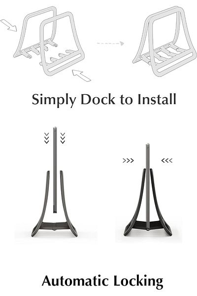 Generic Vertical Laptop Stand with Automatic Locking, Universal Desk Mount for Laptops and Tablets, Space-S
