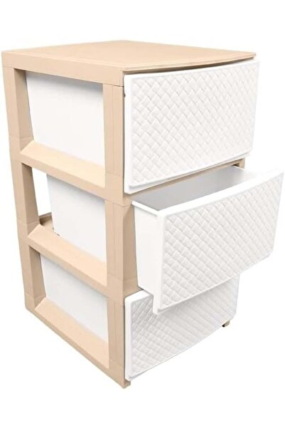 Generic Rattan Storage Unit Drawer Organizer, White Plastic Rattan Constructi...