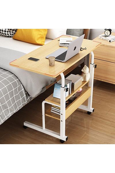 Generic Computer Home Office Student Writing Standing Desk With Storage Study Laptop Table Adjustable Rolli