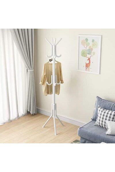 Generic AGD Coat Rack Metal Hanger Clothes Hat Rack Easy Assembly Freestanding Clothes Rack for Office Bedr