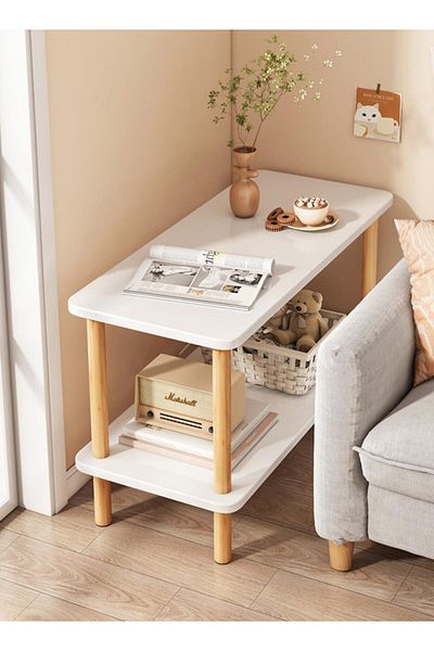 Generic Motezen Bedside Table, Open Shelves, Study Table, Oval Wooden Table, Modern Furniture Living Room A