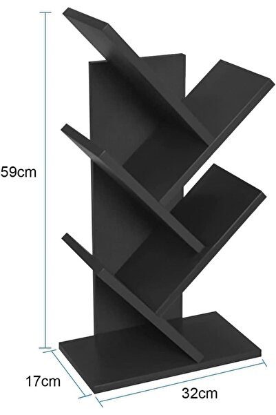 Arabest Tree Bookshelf 5 Shelf Free Standing Bookcase Small Space Book Tower ...