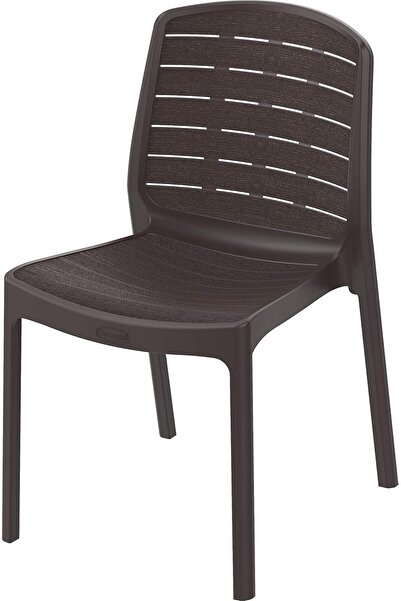 Cosmoplast Outdoor Patio Chair, UV Resistant, Stackable, Polypropylene, Dark Brown