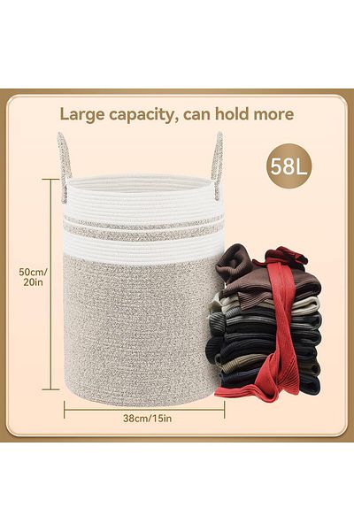 Generic Bacane Blanket Basket, Decorative Woven Storage Basket for the Living Room Toy Containers, Pillows,
