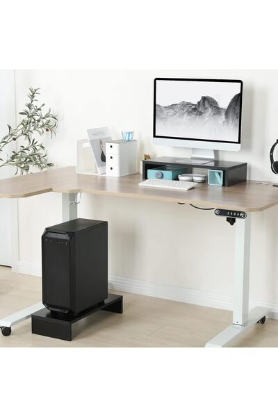 teamix 20-inch Monitor Stand for Laptop, Single-Layer, Black