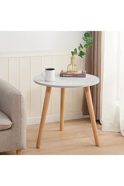 Generic VINNYSEN Side Table, Round Nightstand Coffee End Table for Living Room, Bedroom, Small Spaces, Easy