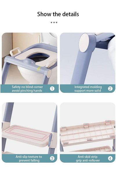 Generic FUN MOMENT Step Stool for Baby Toilet Training - Blue