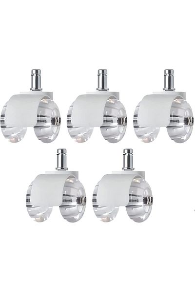 Generic Office Chair Caster Wheels (Set of 5) - 2 Inch Heavy Duty Chair Caster, Quadruple Ball Bearings Rep