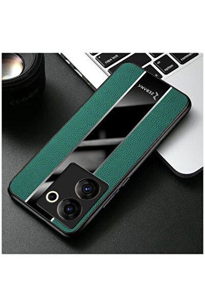 Zebana Tecno Camon 20 Pro 4g Compatible Case Premium Leather Case Green