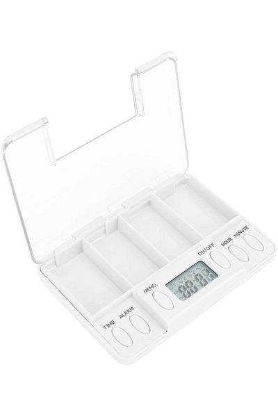 Generic Smart Dispenser, Smart Patient Medication Reminder Box for Travel (White)