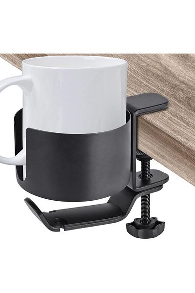 Generic ANYOUI 2 in 1 Desk Earphone and Cup Holder, Anti-Spill for Coffee Mugs, Water Bottles, Headphones,