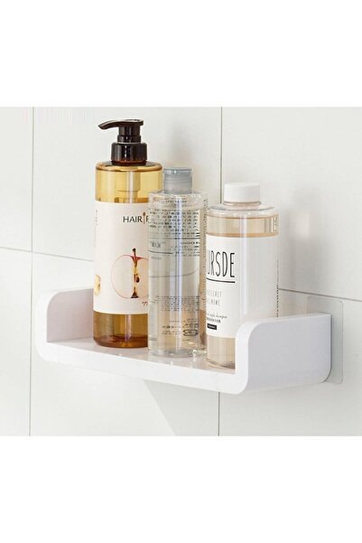 Arabest 12.5 Inch Self Adhesive Bathroom Shelf, Wall Mounted Shower Rack, Pla...