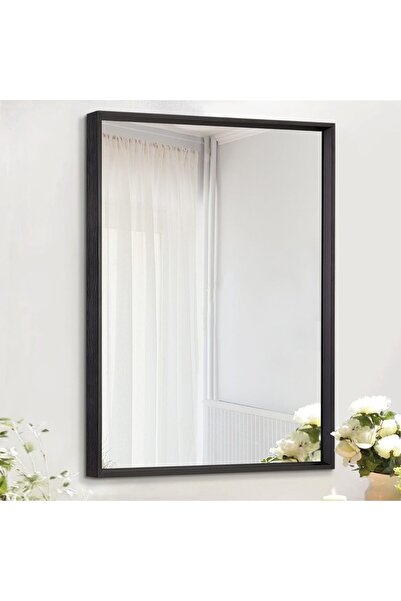 Generic Azkang Rectangular Wall Mirror with Aluminum Metal Frame, Black (40.6 x 30.5 cm)