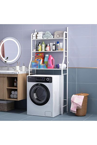 Generic Ozoy 3 Layer Over The Washing Machine Storage Rack Metal Bathroom Shelf Space Saving Organizer for