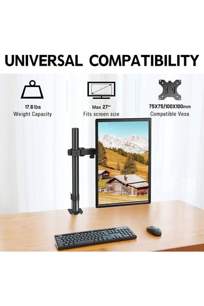 HomeCare Single Arm Monitor Mount Desktop Lifting Bracket 8Kg Desk Mount Monitor Arm Support 15"- 30 "inch