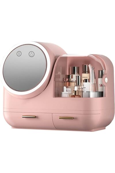 Generic Creative LED Cosmetic Storage Box with LED Vanity Mirror and Fan Larg...