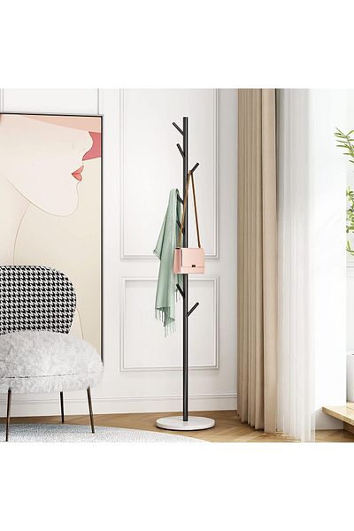 Generic Metal Coat Rack with Natural Marble Base,Metal Freestanding Coat Rack,Stainless Steel Coat Rack Sta