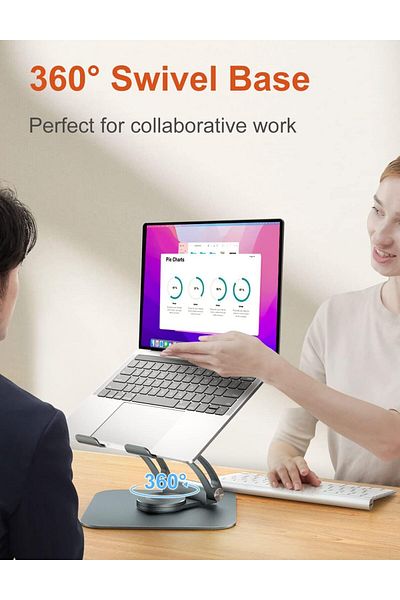 Generic Tounee Adjustable Laptop Stand for Desk, Ergonomic Laptop Holder with 360° Rotating Base, Portable