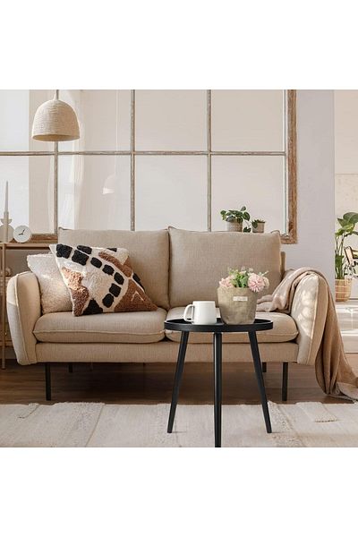 Generic TINSAWOOD Round Side Table, Black End Table Living Room, Bedroom, Balcony & Small Spaces, Small Rou