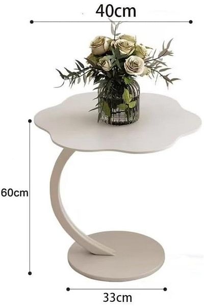 Generic XIUWOO End table,Side Table with Flower Shape,C-Shaped Coffee Table with Metal Frame for Couch,Besi