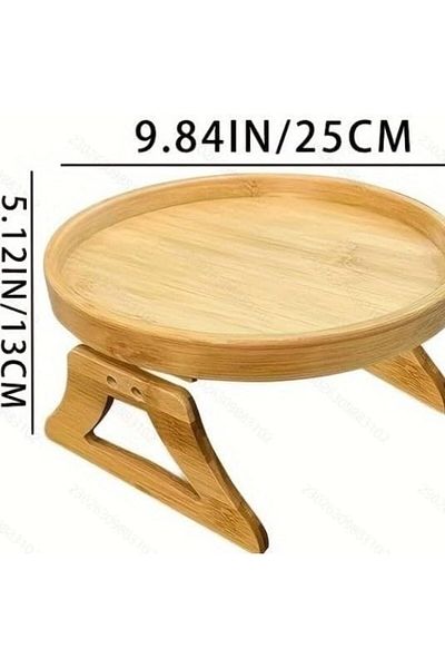 Generic Tazweeq Sofa Arm Clip Tray, Natural Bamboo Side Tables for Remote Controls, Drinks, Gamepads Holder