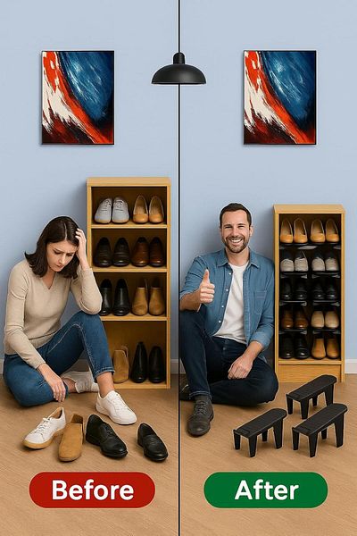 Generic 4 Pcs Turkish Industry Shoe Organizer Shelves Small Space Saving 50% Space Saver Closet Storage Cab