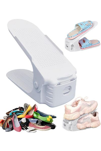 Generic SYOSI Shoe Slots Organizer, Adjustable Home Double Layer Shoe Slots Organizer Rack Holder, Shoe Spa