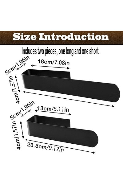 Generic YEVTAHT 2-Piece Hand Towel Holder Set Black Stainless Steel Self-Adhesive Bathroom Towel Bar Sticky